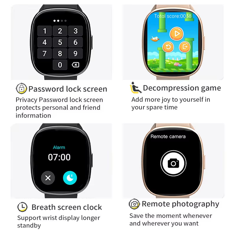 For Android Xiaomi Sport GPS Smart Watch Women 1.83'' HD AMOLED Full Touch Screen IP68 Waterproof Bluetooth Call Smartwatch 2024