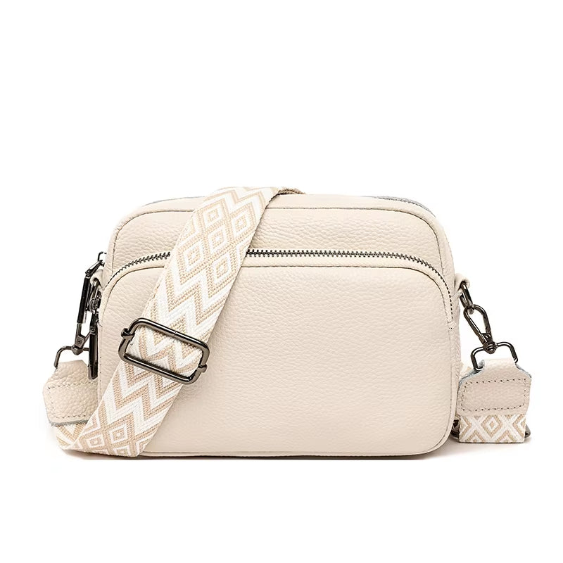 100% Cowhide Crossbody Cowhide Cell Phone Shoulder Bag Genuine Leather Messenger Bag Fashion Daily Use for Women Wallet Handbag