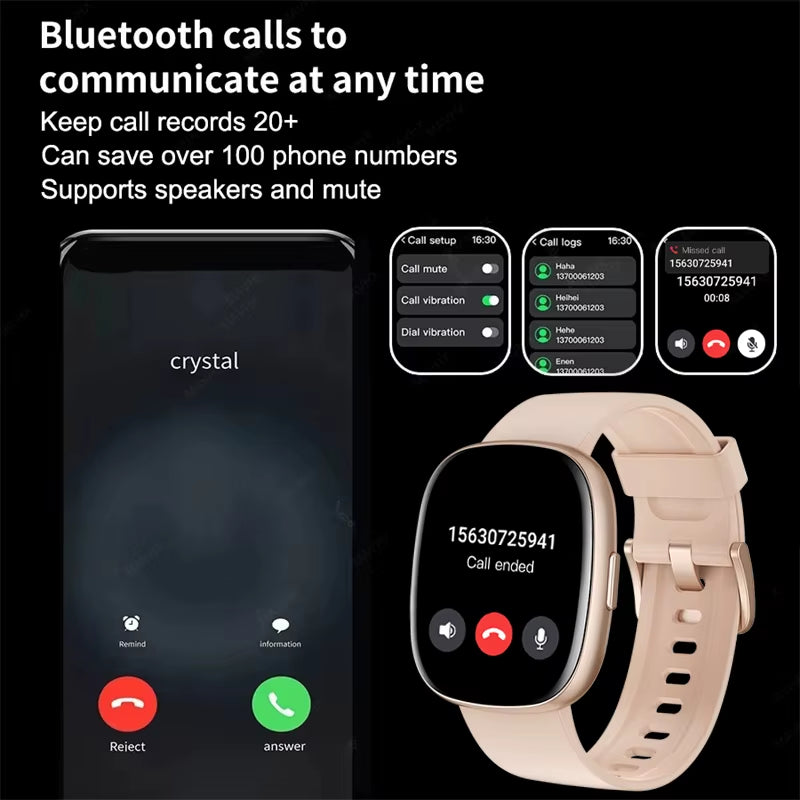 For Android Xiaomi Sport GPS Smart Watch Women 1.83'' HD AMOLED Full Touch Screen IP68 Waterproof Bluetooth Call Smartwatch 2024