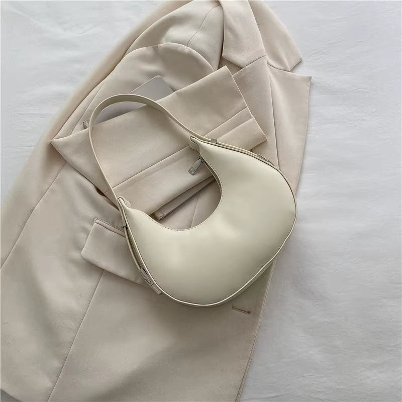 Fashion PU Leather Underarm Bags Women Clutch Handbags Single Shoulder Bag Ladies Trendy Simple Hobos Bag Female Totes