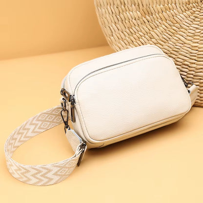 100% Cowhide Crossbody Cowhide Cell Phone Shoulder Bag Genuine Leather Messenger Bag Fashion Daily Use for Women Wallet Handbag