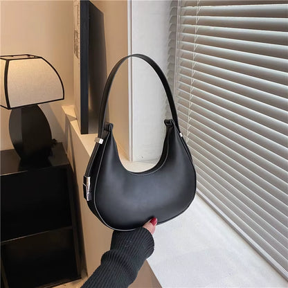 Fashion PU Leather Underarm Bags Women Clutch Handbags Single Shoulder Bag Ladies Trendy Simple Hobos Bag Female Totes